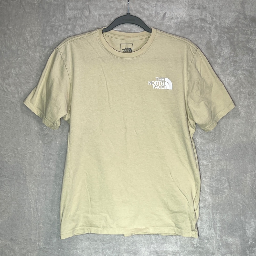 The North Face Mens‎ M Beige Graphic Logo T Shirt Never Stop Exploring Tee